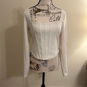 Abercrombie & Fitch White Long Sleeve Blouse
